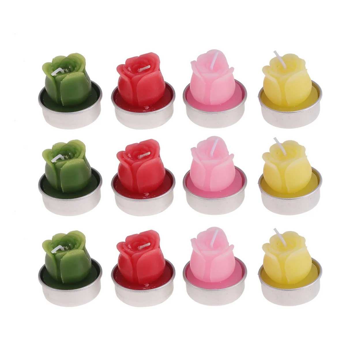 

12 Pcs Succulent Candles Realistic Plant Shape Tealight Decorative Home Bedroom Party Wedding Flower Wax Safe Eco Friendly