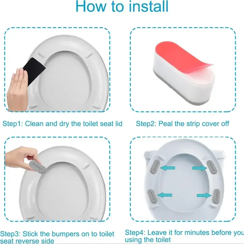 4pcs Toilet Seat Bumper, Bidet Seat Bumpers With Strong Buffer And Adhesive Function For Bidet Attachment, Keep Your Toilet Seat image 6