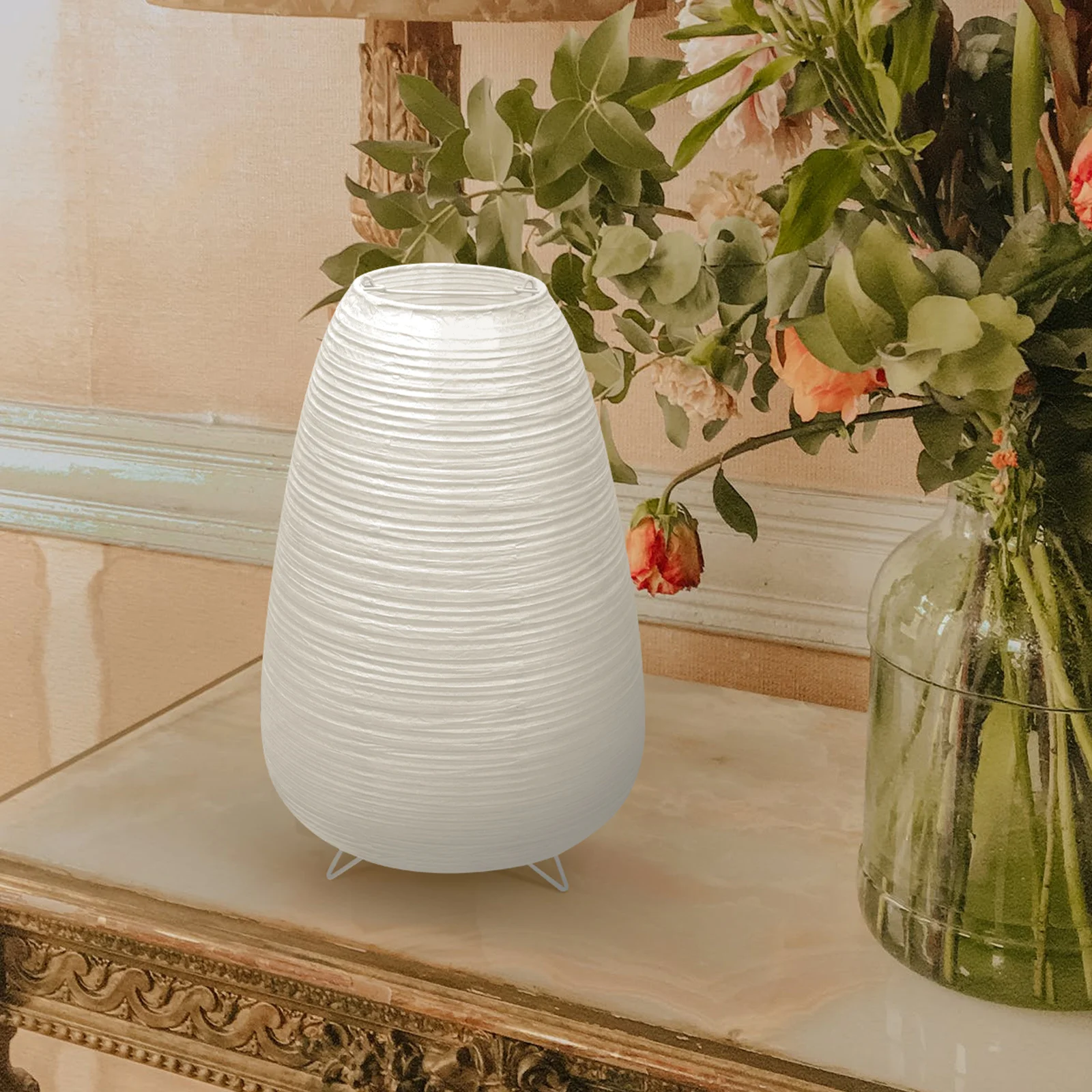 

1 шт., бумажный абажур, скандинавский прикроватный ночник, прочный простой чехол для лампы, мягкий диффузный светильник, теплый современный декор комнаты