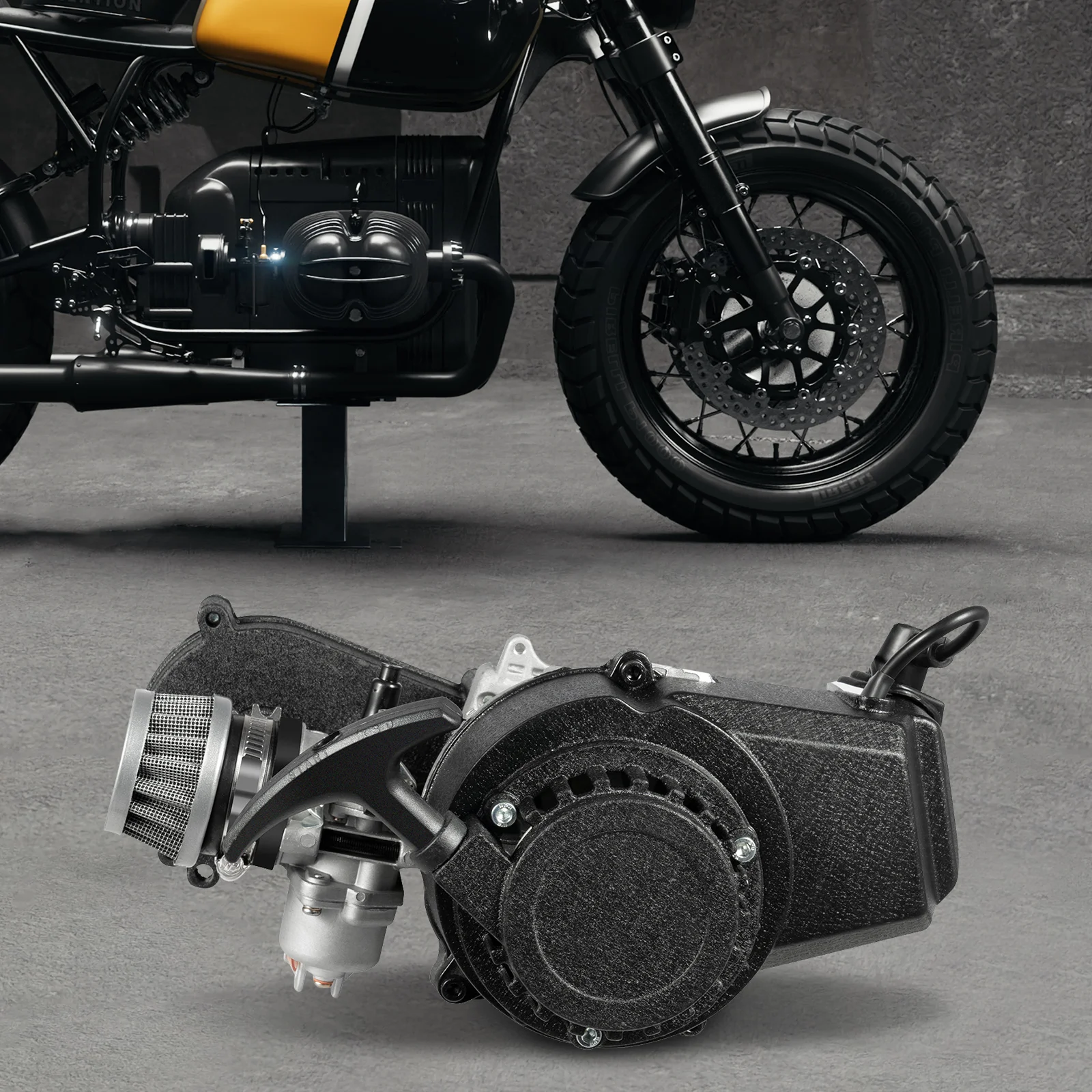 

2-Stroke 49cc Engine Kit,1.9kw Single Cylinder Motor,7000rpm Gasoline Engine W/ Gear Arm and VT Gearbox,Electronic Ignition