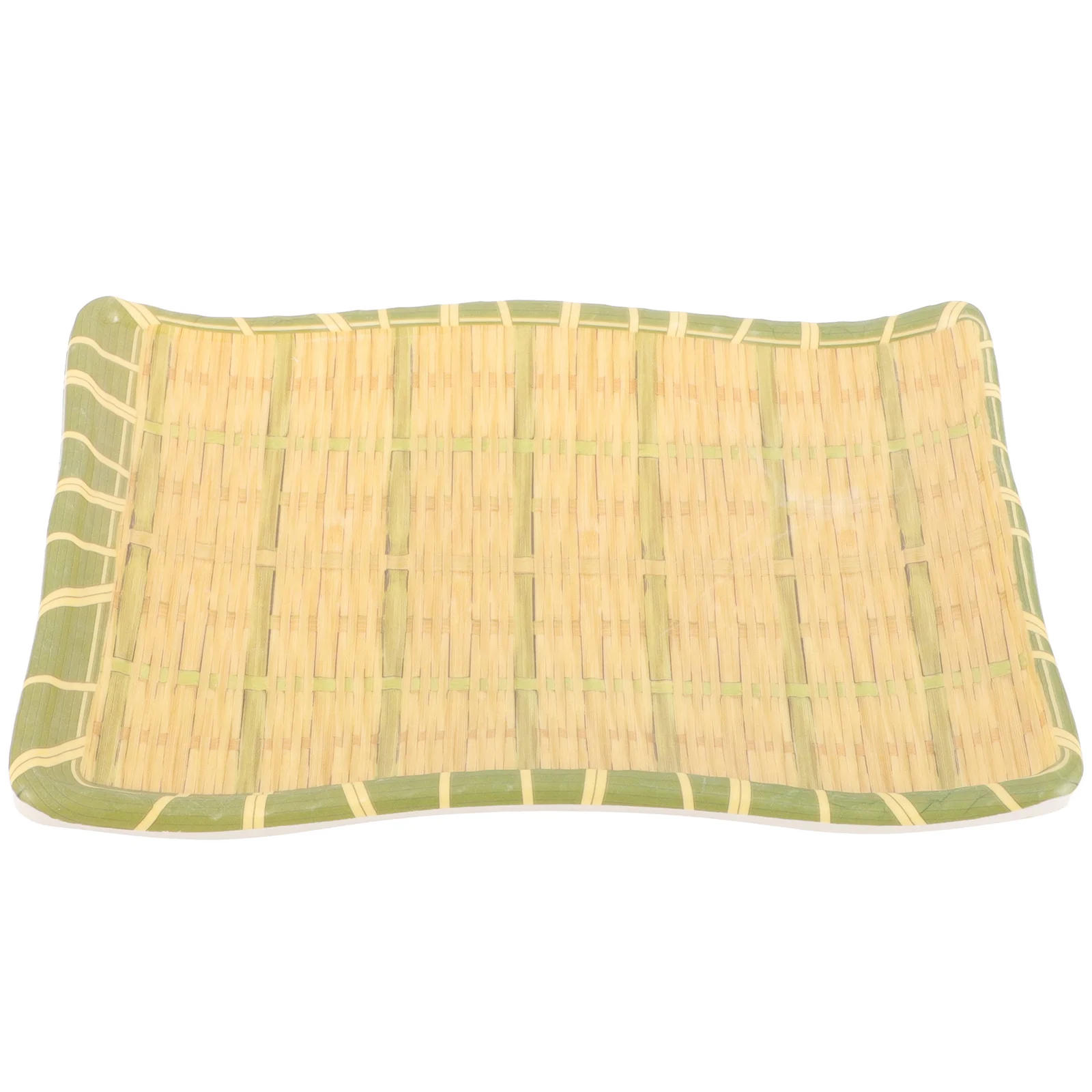 

1pcs Woven Fake Food Plate Serving Tray For Sushi Snacks Desserts Bbq Party Home Restaurant Serving Plate For Entertaining Use