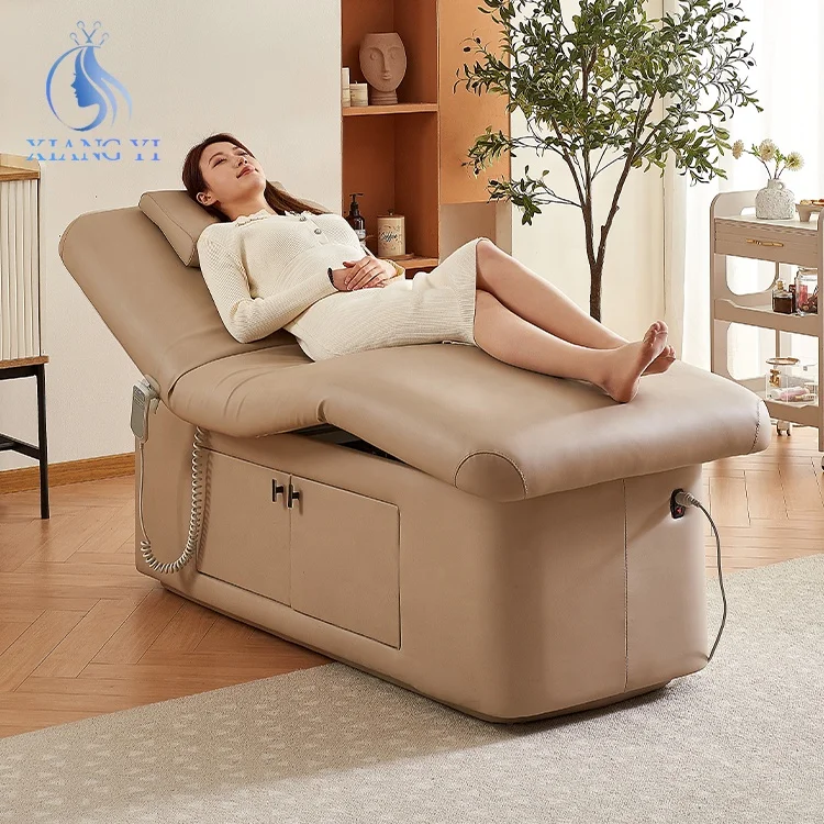 

Beauty Salon Curved Lash Recliner Spa Facial Cosmetic Massage Table Electric Beauty Bed
