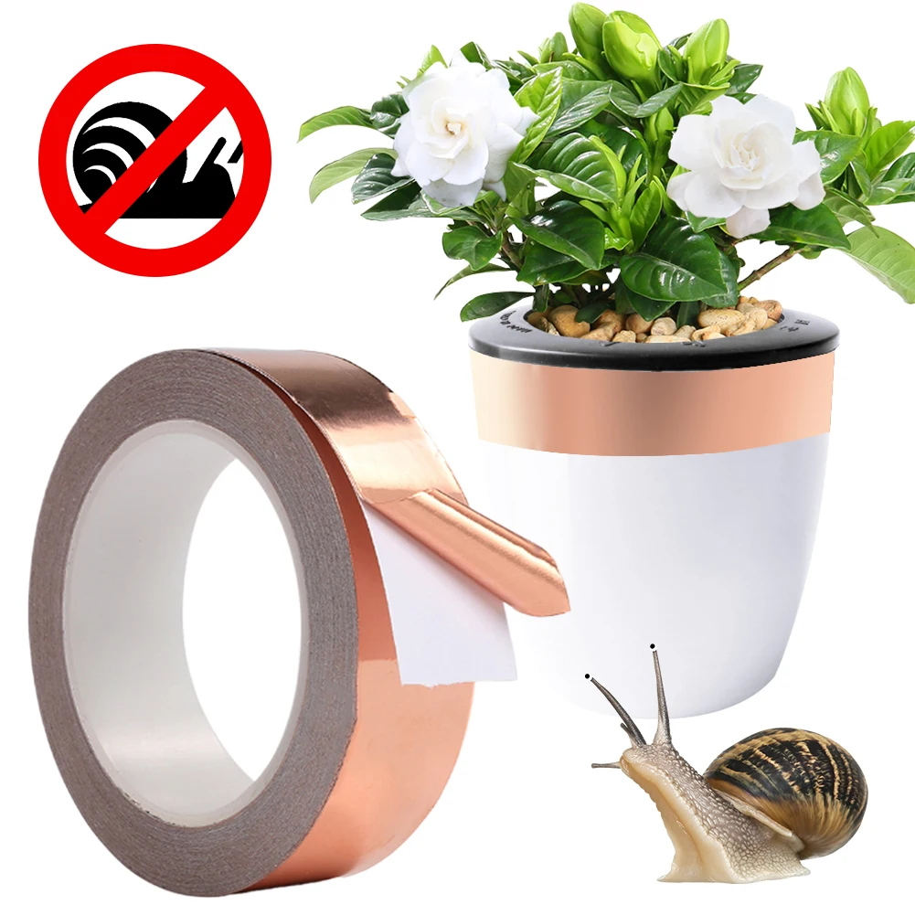 Copper Foil Tape Conductive Against Snails 30/50/70mm Portable Copper Tape Strip Adhesive EMI Shielding Snail Barrier Repellent