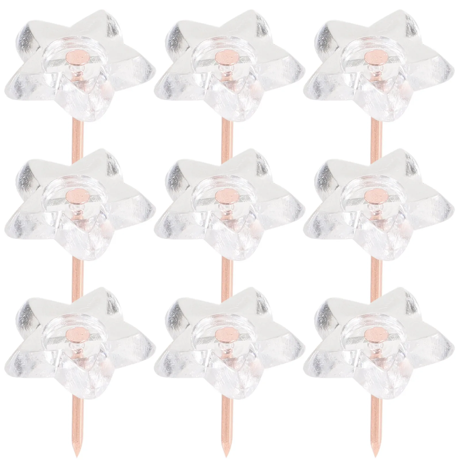

100pcs Transparent Thumbtacks Star Shape Plastic Push Pins Multi-Function Decorative Tacks For Bulletin Board Cork Strip