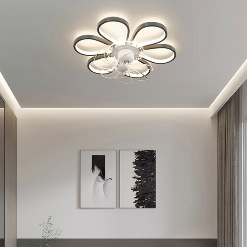 Modern ceiling lamps bedroom folding Ceiling fan ceiling fan with led light and control ceiling lamp for living room lighting