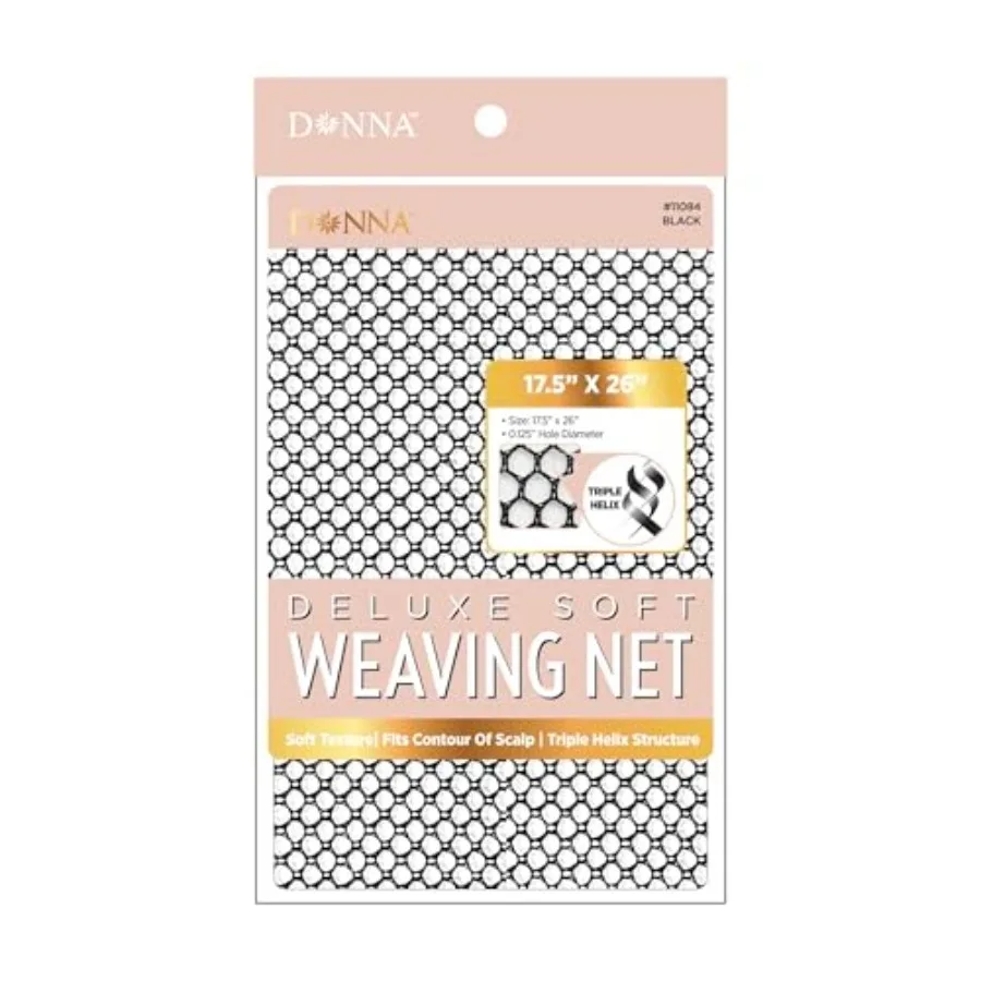 

DONNA Deluxe Soft Weaving Net 17.5″ × 26″ Triple Helix Structure Hair Net for Sew-in Weave Styles, Soft Texture Fits Scalp Cont