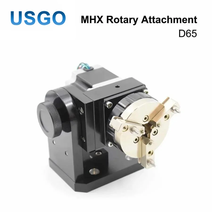 USGO Rotary Axis Engraving Attachment with Chuck Max Dia 65mm 125mm D65 D125 3-Jaw for Fiber CO2 UV Laser Marking Machine