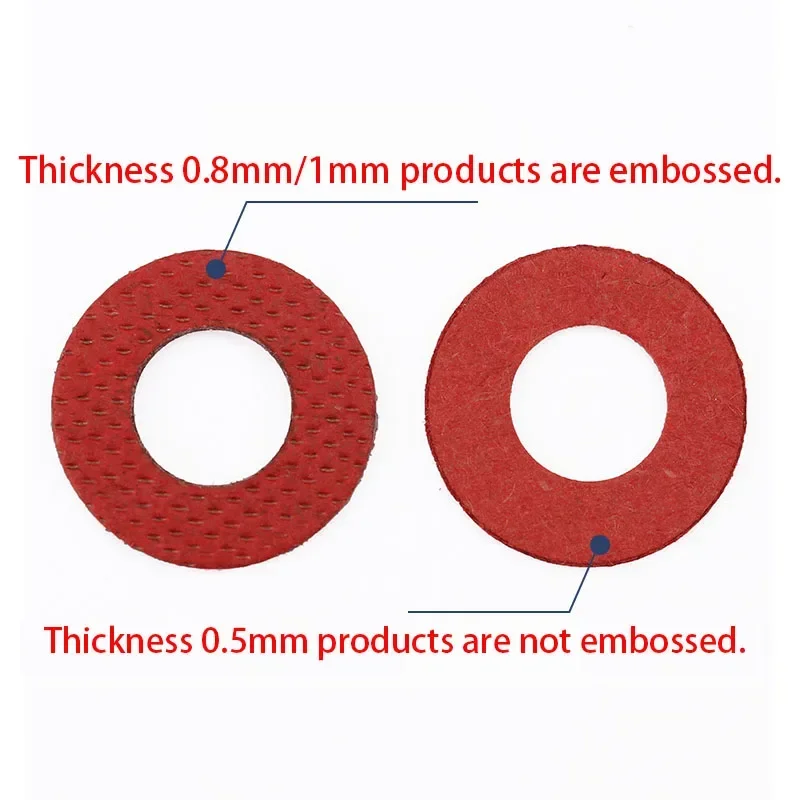 100-500Pcs M2 M2.5 M3 M4 M5 M6 M8 Red Steel Paper Fiber Insulating Flat Washer Insulation Plain Gasket Ring Meson Spacer