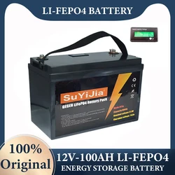 New 12.8V 100Ah LiFePO4 Battery 12V Lithium Iron Phosphate Battery 4000 Cycles Tourist Car Inverter Solar Car Cigarette Lighter