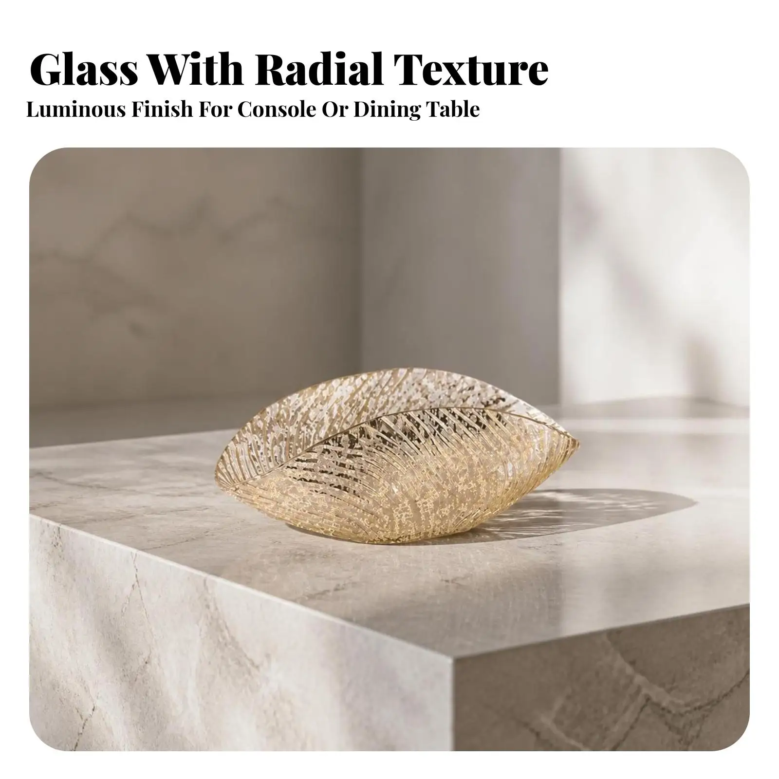 Artisan Glass Serving Dish for Fresh Fruit Gold Glowing Finish for Home Kitchen Accessories
