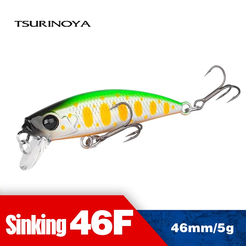 Tsurinoya intruder 46s afundando isca de pesca para jogo de truta 46mm 5g super slide ganchos minnow artificial duro isca pesca equipamento