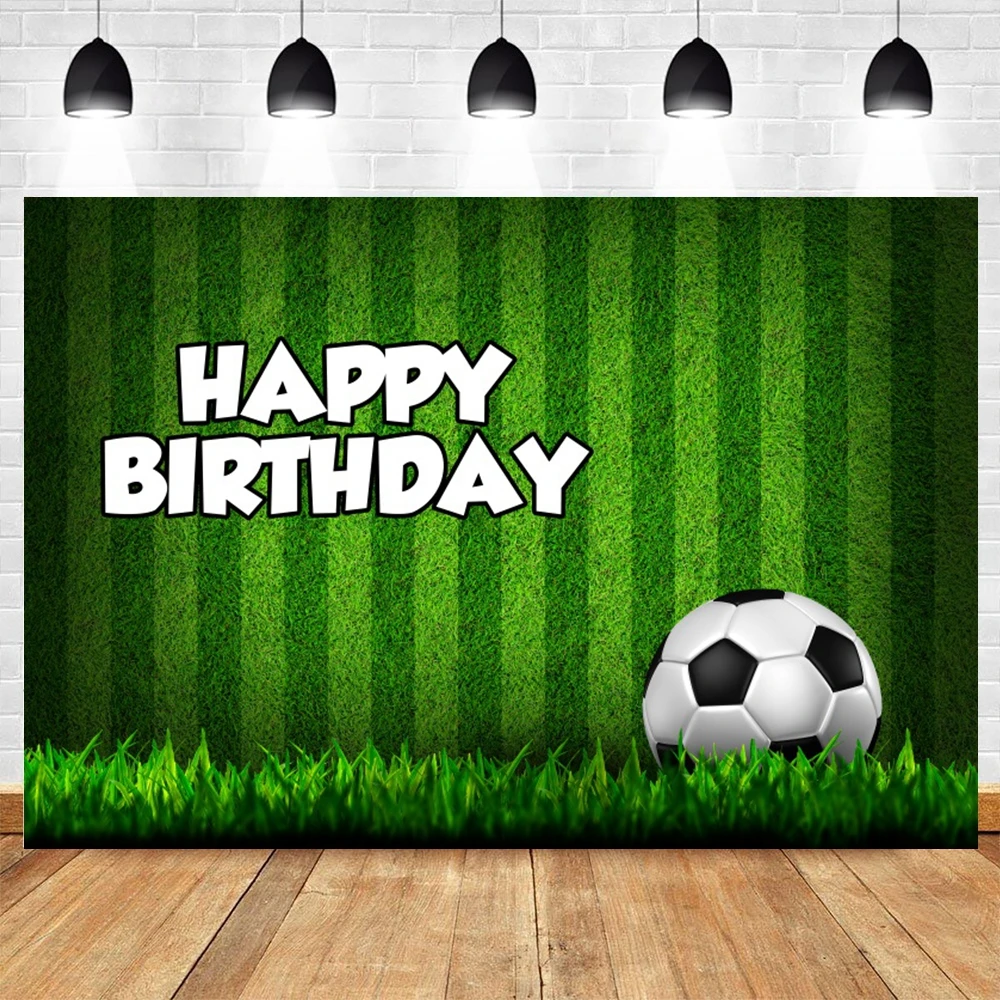 Green Grass Field Soccer Football Backdrop Boys Birthday Party Decoration Photography Background Custom Banner Photoshoot Props