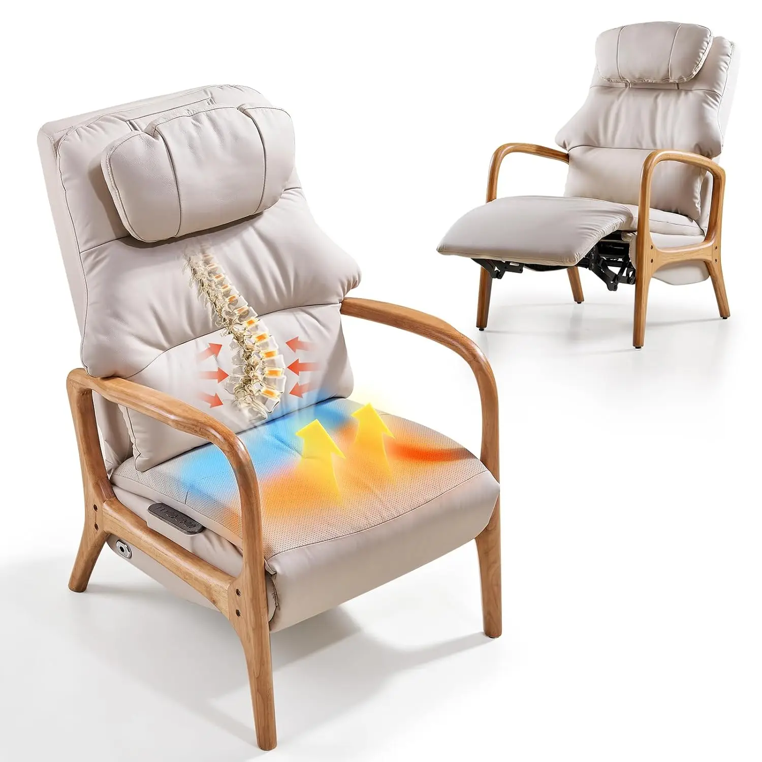 Power Recliner Chair Genuine Leather Zero Gravity Chair for Adults