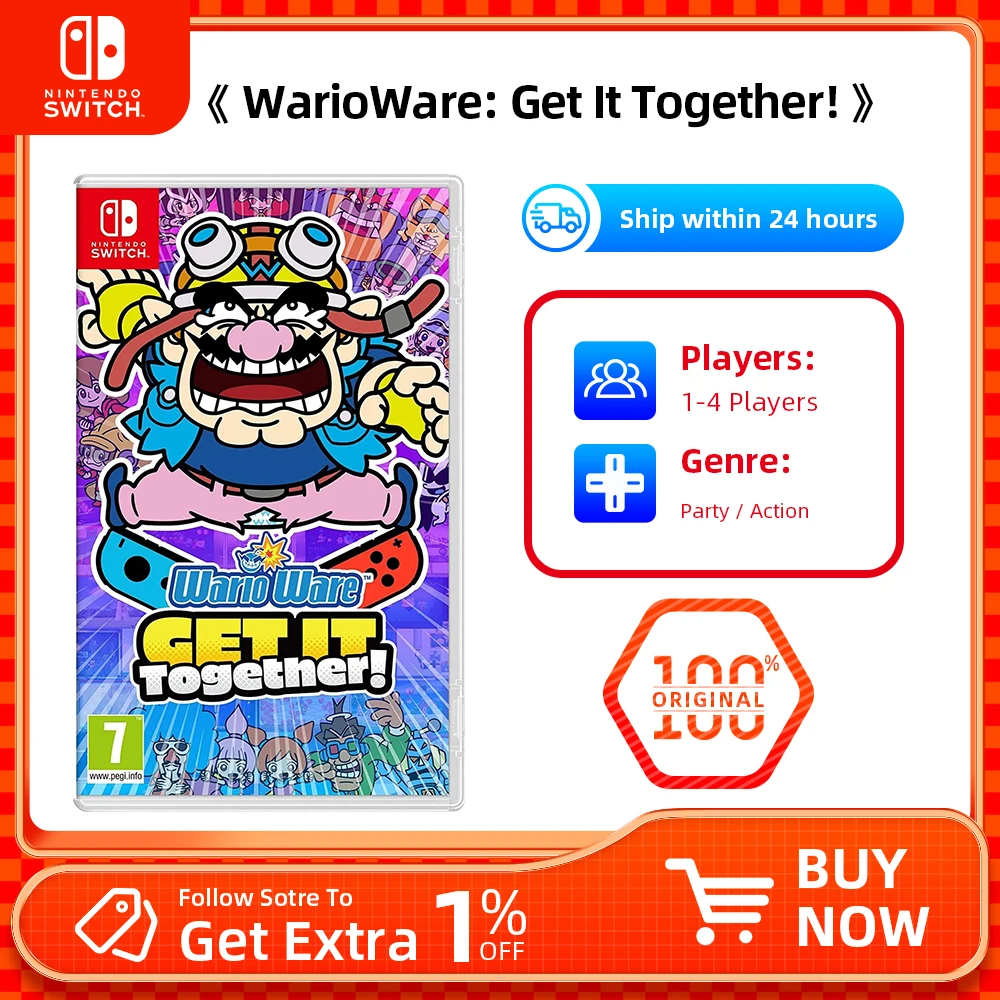 Nintendo Switch- WarioWare Get It Together - Support TV Tabletop Palm Game Mode