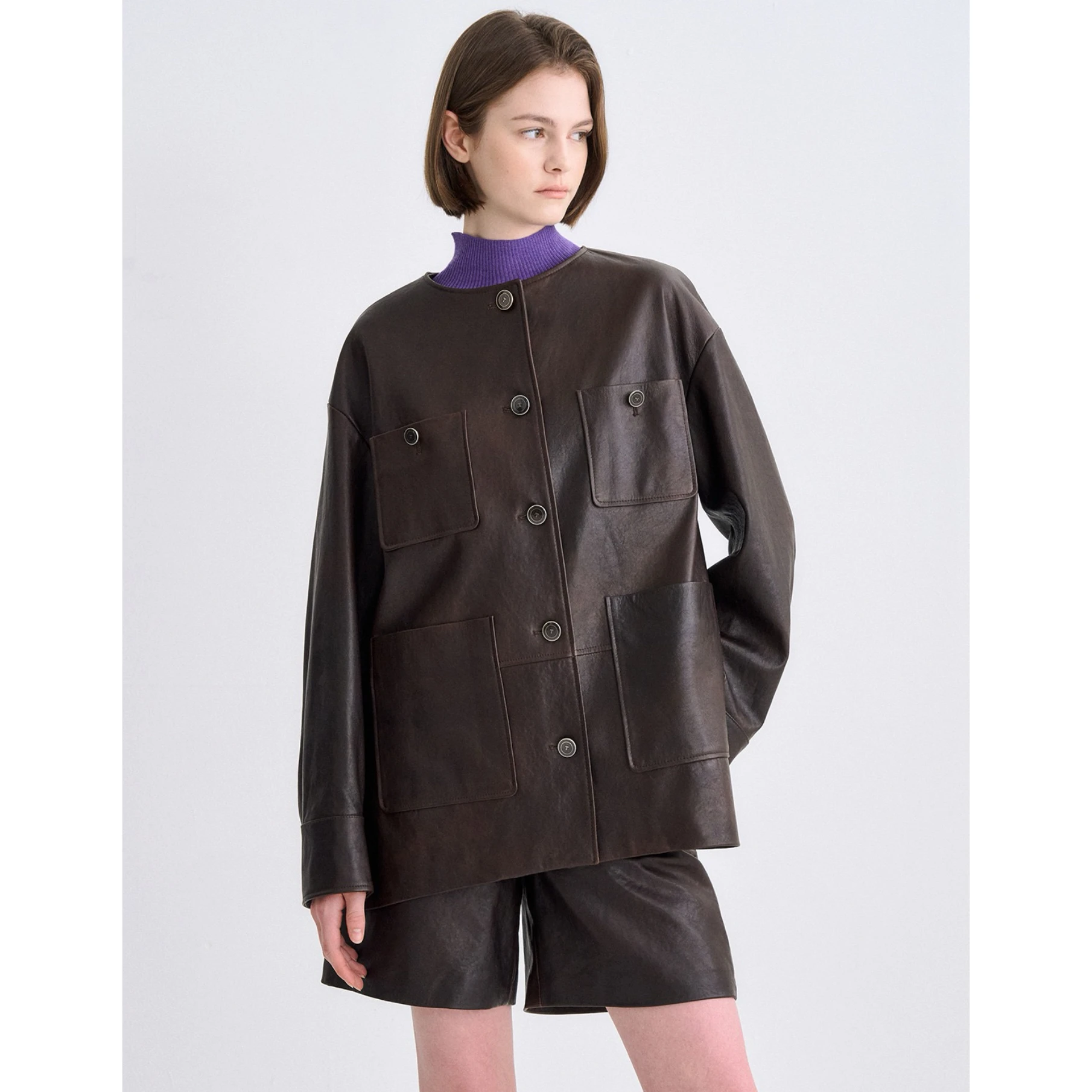 جبنة الليمون عادية TIM25 الخريف فضفاضة تناسب زر حتى جولة Ne منتصف طول Jaet ملابس خارجية للنساء تخفيف Sle طويل Sve #2