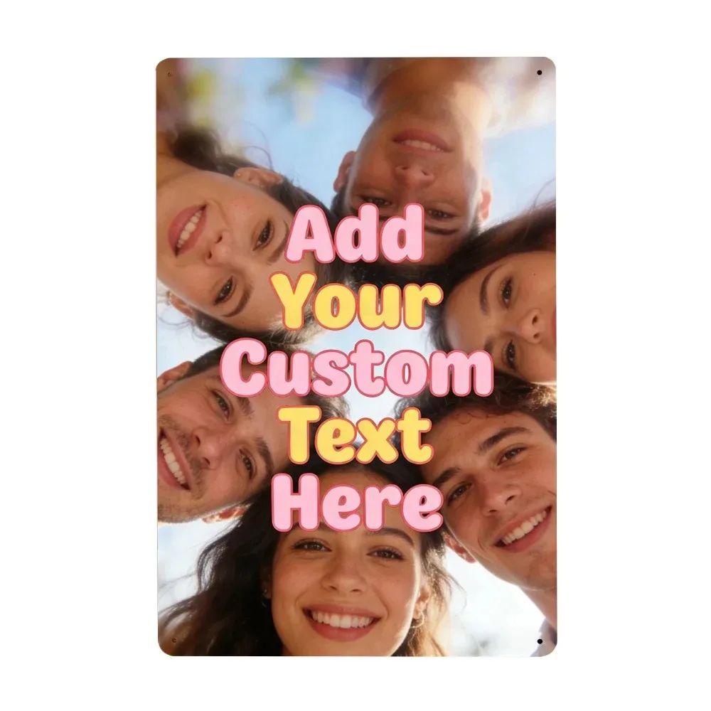 CIFbuy Customizable 8x12 Inch 20x30cm DIY Photo Metal Wall Sign Upload Your Picture Wrought Iron Home Office Creative Wall Ornam