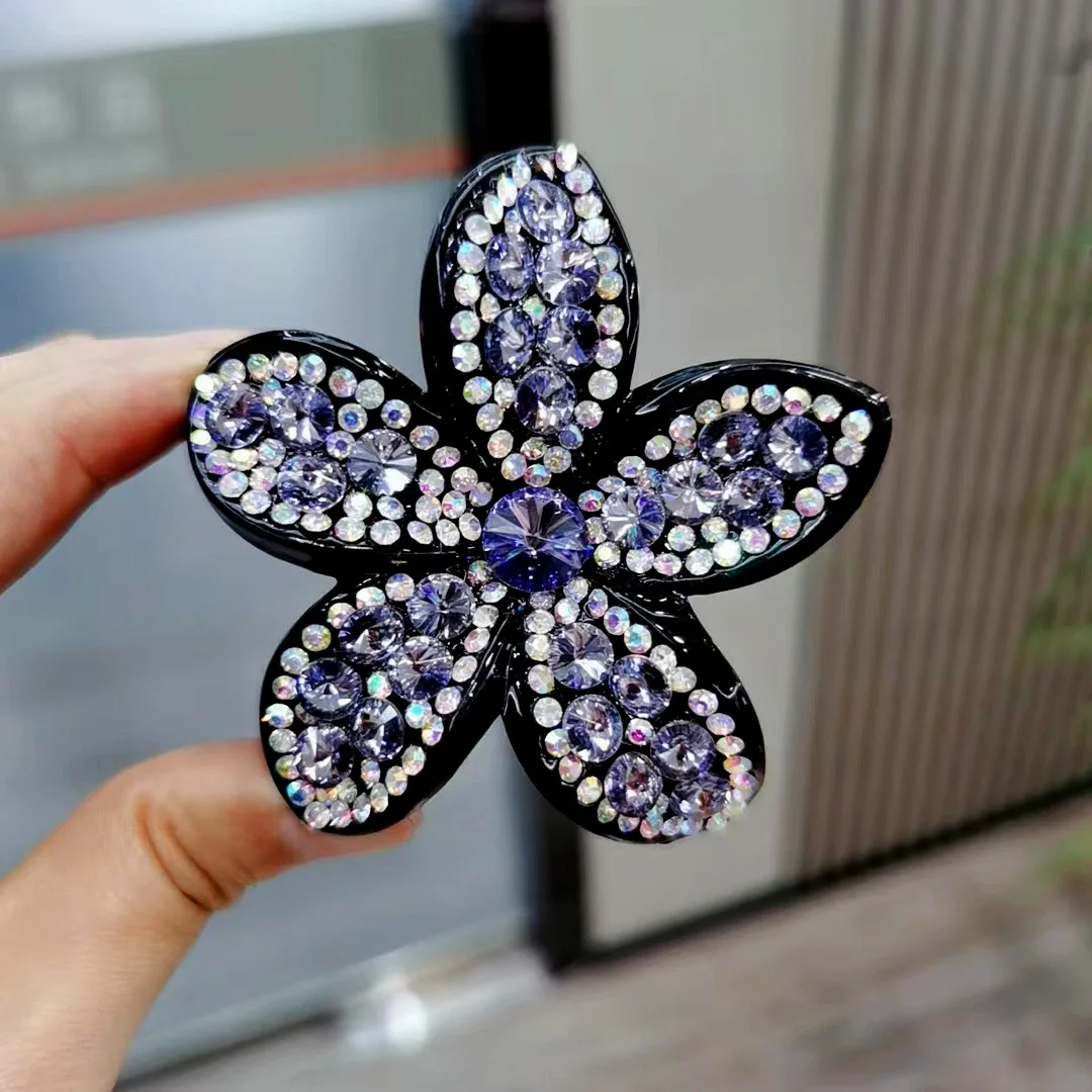 

Korean version flower crystal clip hairpin pin hair claw hairpin women's hair jewelry temperament Shihua simple high-end batch