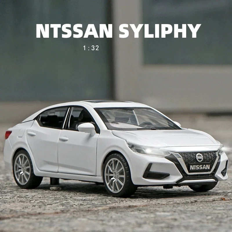 Nissan Sylphy Alloy Car Model Simulation 1/32 With Sound Light Collective Miniature Voiture Children Boy Diecast Toy Vehicle