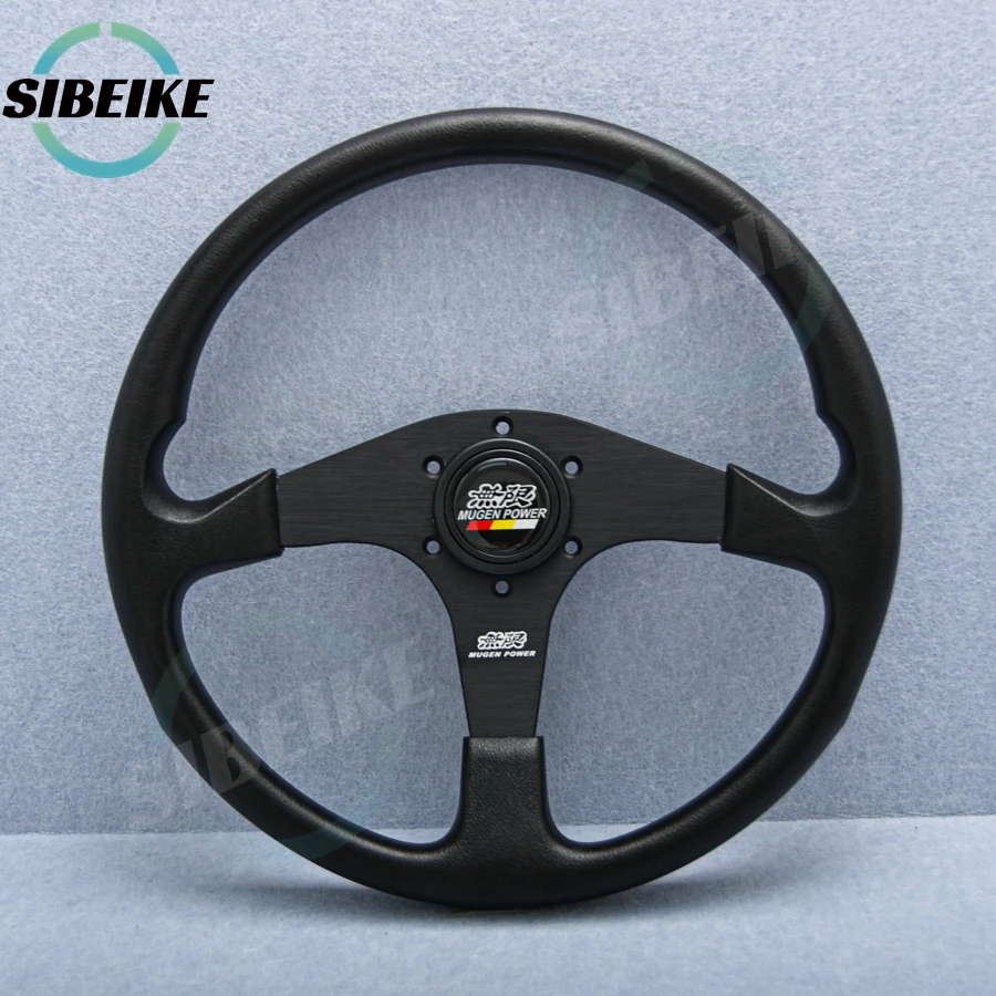 JDM Mugen PU Steering Wheel 14inch 350mm Racing Drifting Sports Steering Wheel Universal Car Accessories