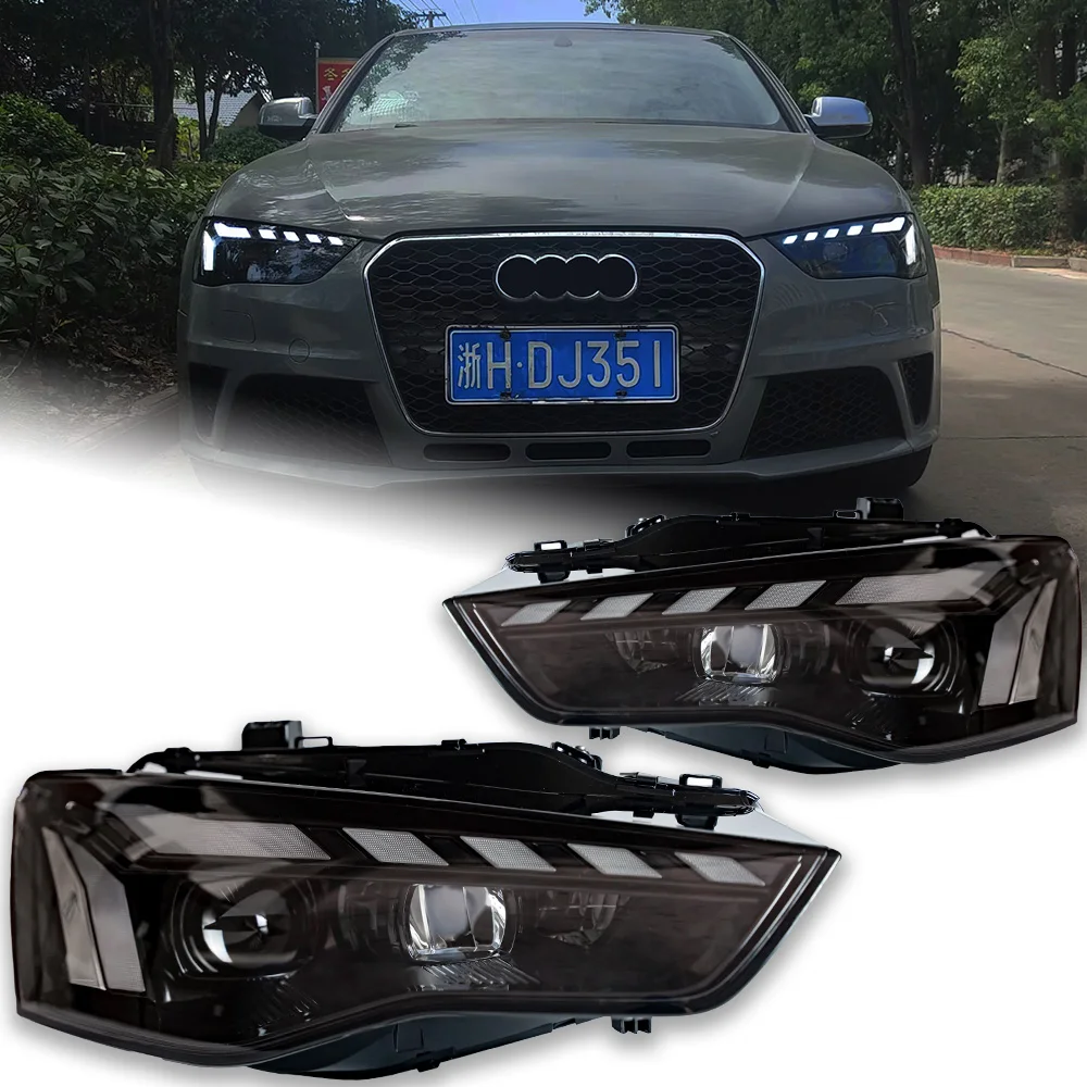 Luces de coche para Audi A5, lente de proyector de faros 2008-2016, lámpara de cabeza de señal dinámica, faros LED, accesorios automotrices Drl