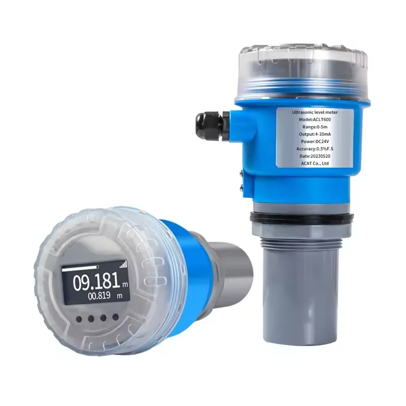 AC220V Non Contact Ultrasonic Level Meter 5m 10m 20m 4-20mA Fuel Oil Tank Grain Barn Silo Ultrasound Level Sensor  Meter