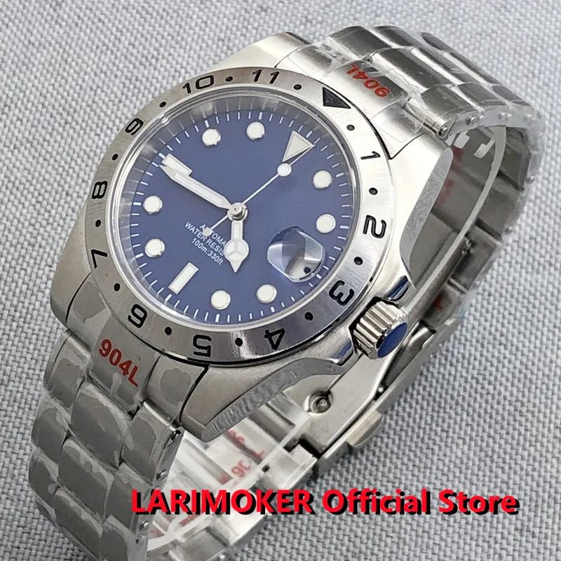 

LARIMOKER 2022 New 40mm Men's NH35 Case Vintage Luxury Mechanical Automatic Watch Luminous Dial Sapphire Glass Oyster Bracelet