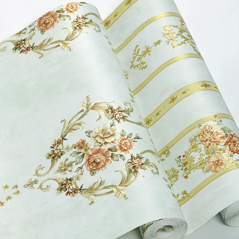 فاخر ثلاثية الأبعاد النمط الأوروبي غير المنسوجة النسيج خلفية لغرفة النوم غرفة المعيشة الرجعية اللوح الأمامي جدار ديكور البلد الأمريكي ريفي D #2