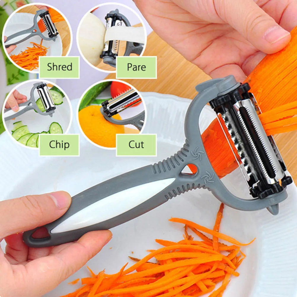 

Multifunctional 3 in 1 Swivel Peeler Anti-Rust Design Comfortable Non-Slip Handle Easy Storage Dishwasher Safe
