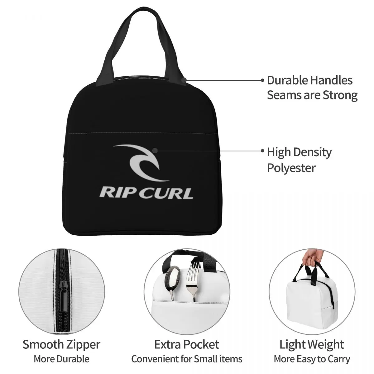 Rip Curl Wetty Land Surf Lover Sport Geïsoleerde Lunchtas Met Hoge Capaciteit Lunchcontainer Koeltas Tote Lunchbox Schoolvoedselzak