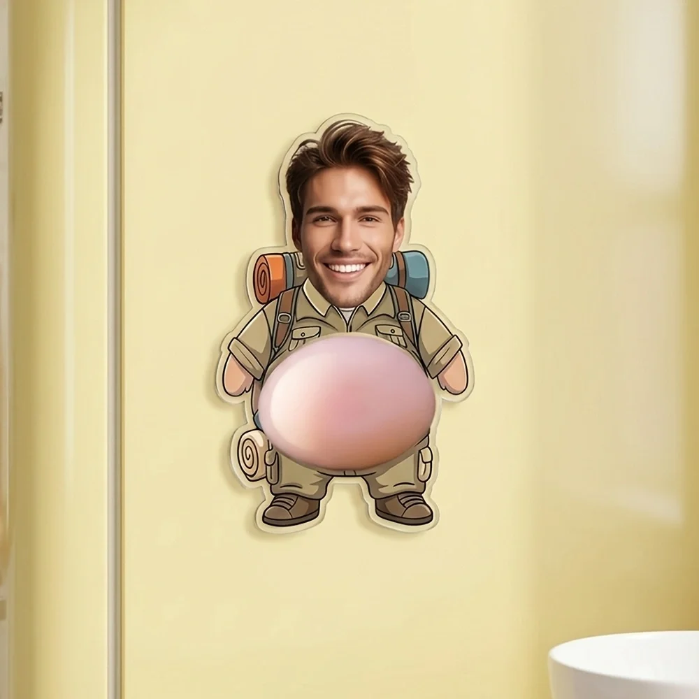 New Customization Travel style 3D Belly Pinching Fridge Magnet Custom Face Belly Anti-Collision Acrylic Fridge Magnet,Squeezeabl