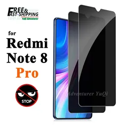 Anti Spy Screen Protector For Redmi Note 8 Pro Xiaomi, Tempered Glass 9H Privacy Peep Scratch High Aluminum Crystal Case Fit