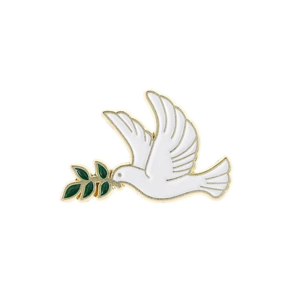 White Simulation Peace Pigeon Animal Bird Metal Brooch Decoration Clothing Backpack Hat Jewelry Exquisite Accessory Gift Decor