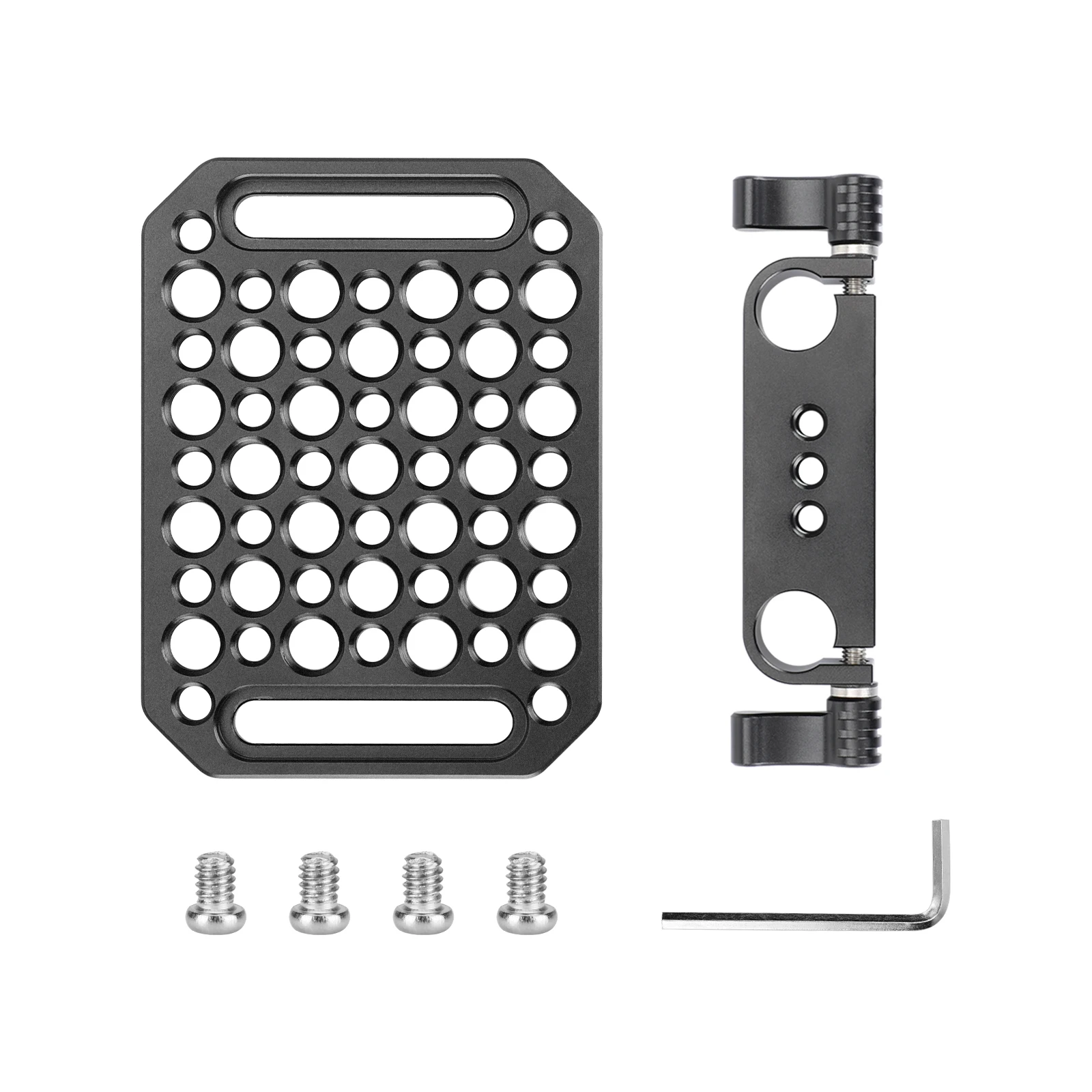 KIMRIG Cheese Plate Mounting With 15mm Dual Rod Clamp Base Plate For Blackmagic URSA Mini Camera And More Accessories