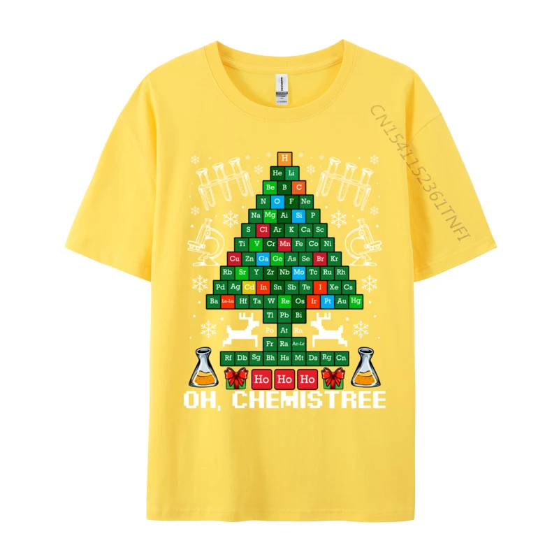 Oh Chemistree Christmas Chemistry Science Periodic Table T-Shirts Print Tops & Tees For Men Cotton Tshirts 3d Printed T-Shirt