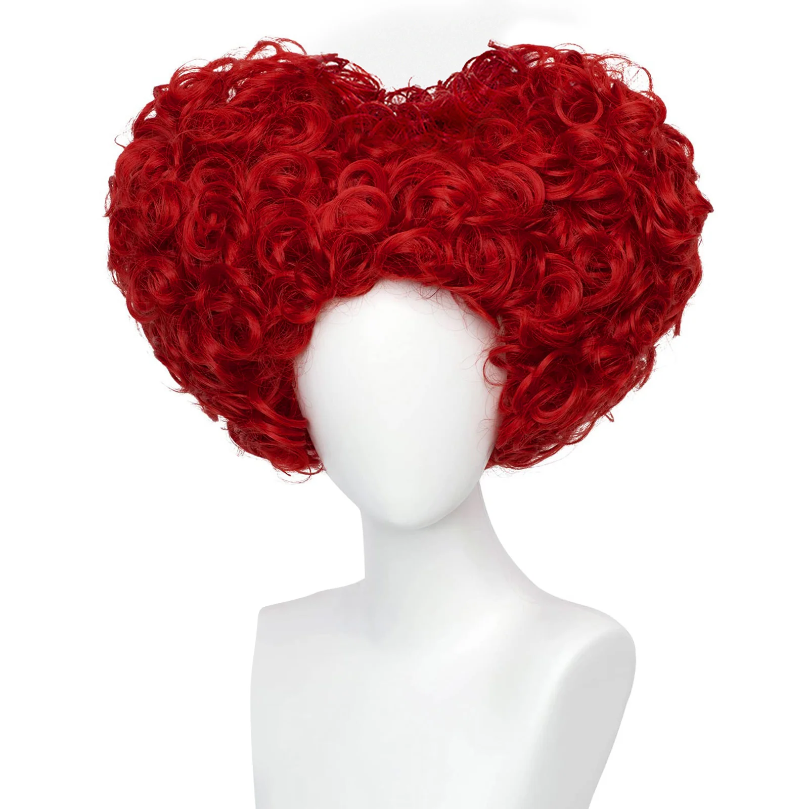 6 Polegada sintético curto espiral encaracolado rainha vermelha peruca cosplay com anime halloween carnaval exposição em quadrinhos natural cos peruca