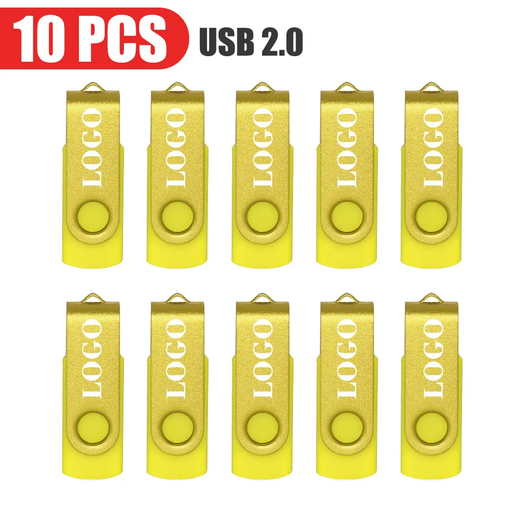 10 Stks/partij Usb Flash Drive 64Gb Pen Drive 512Mb 1Gb 2Gb 4Gb 8Gb 16Gb Pendrives Usb Stick 32Gb Geheugenstick Gratis Aangepast Logo Cadeau
