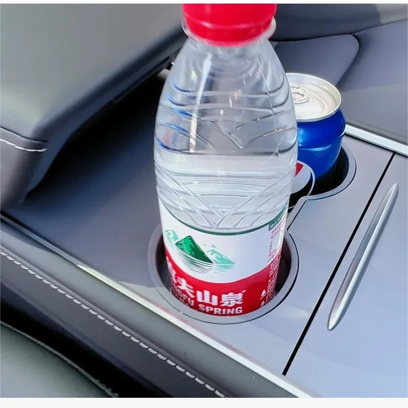 

TPE Water Cup Holder Accessories Water Proof Console Cup Holder Insert Double Hole Holder for Tesla Model 3 Model Y