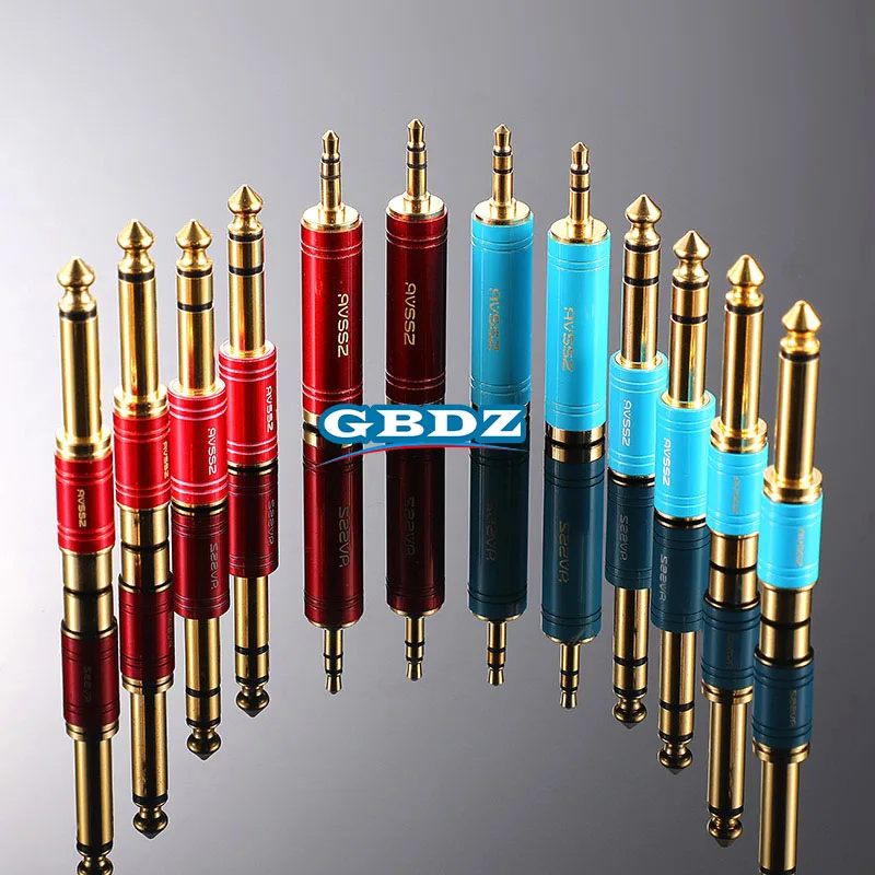 Gold Plated 6.35 Headphone Jack Male head To RCA Female Head Double Way Docking Connector Microphone Mixing Console AudioAdapter