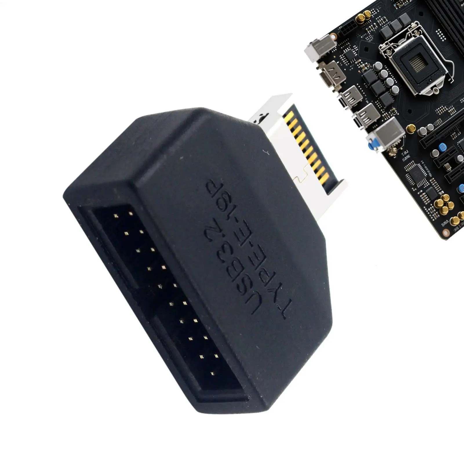 USB 3.2E To 19P Duals Port Expansion Adapter Type-A Type-C Expansion Header Internal Motherboard Converter For Cable Management