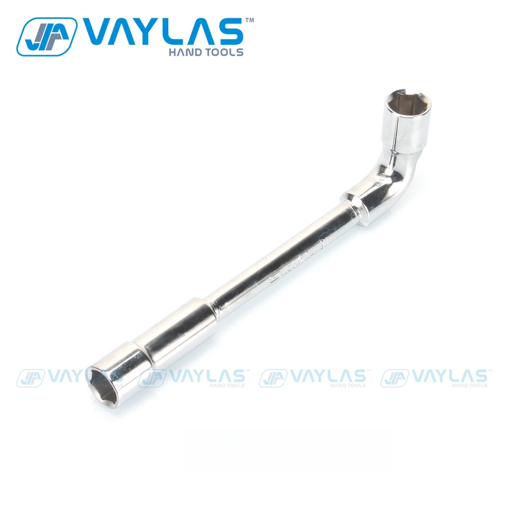 15mm L Type Angled Socket Wrench Spanner With Thru Hole, Chome Vanadium