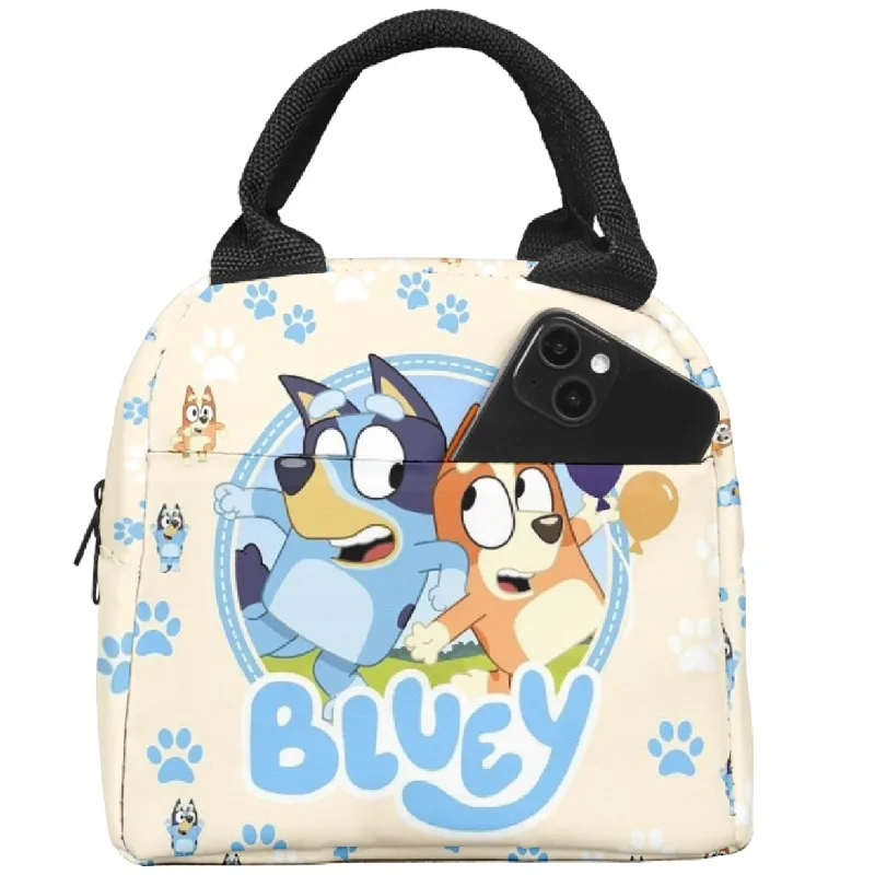 

New Cute Anime Bluey Cartoon Printed Lunch Bag for Primary and Secondary School Students Insulated Lunch Box Handbag