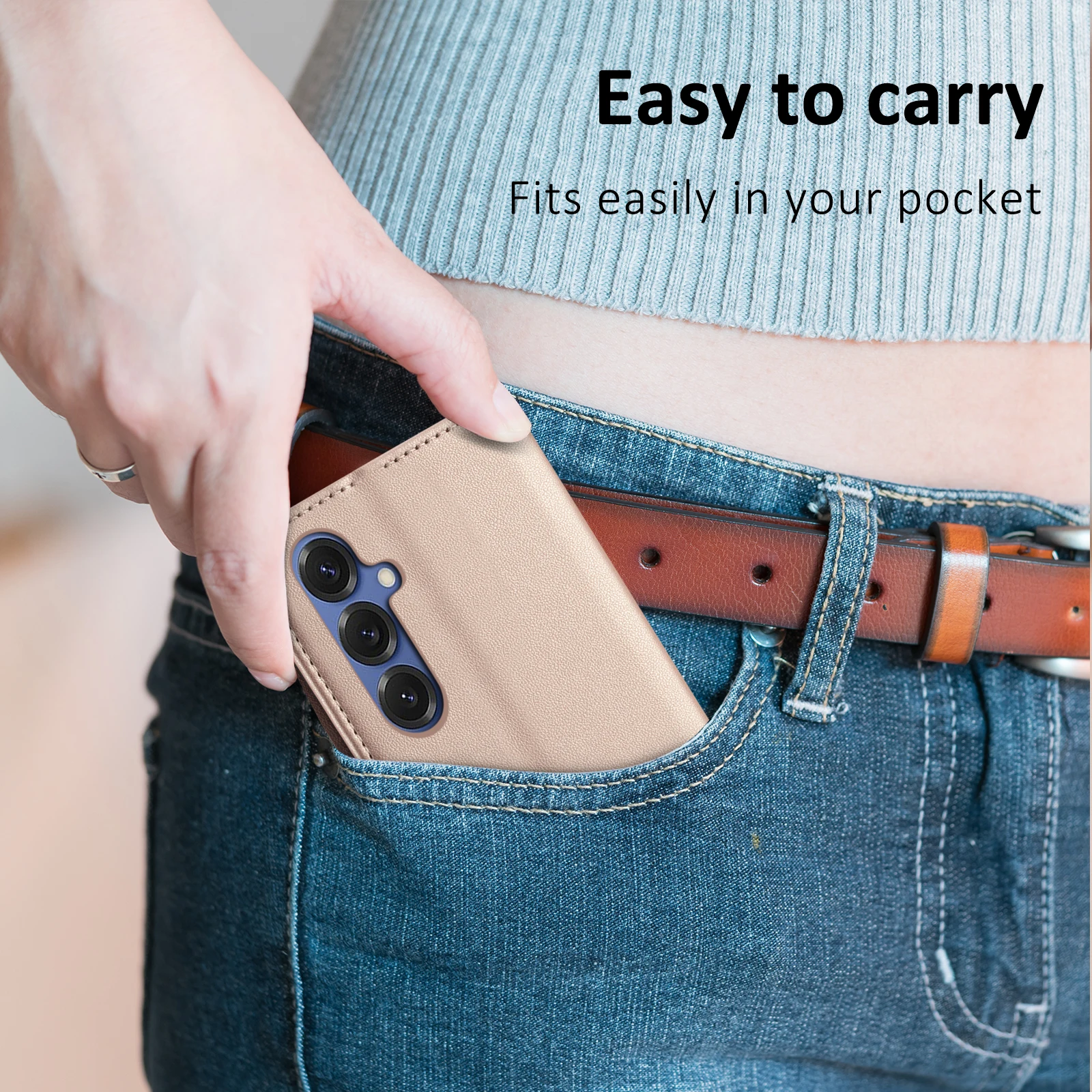 Oder Samsung A56 Serie Schutzhülle Flip Wallet Case mit Kartenfach Kunstleder Handyhülle – Detail 10