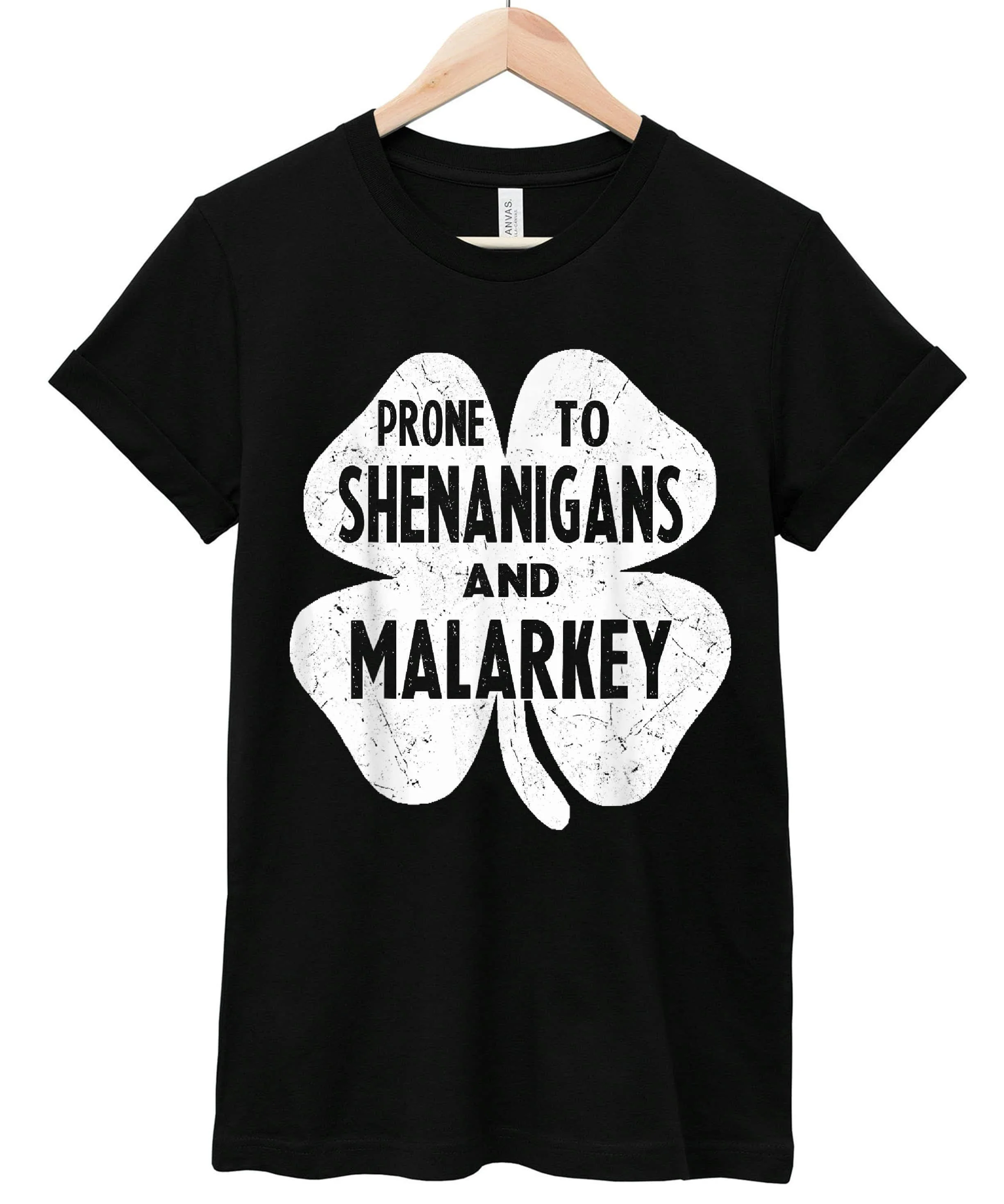 Prone To Shenanigans And Malarkey Funny St Patricks Day Boys T shirt B09Q3K33KQ