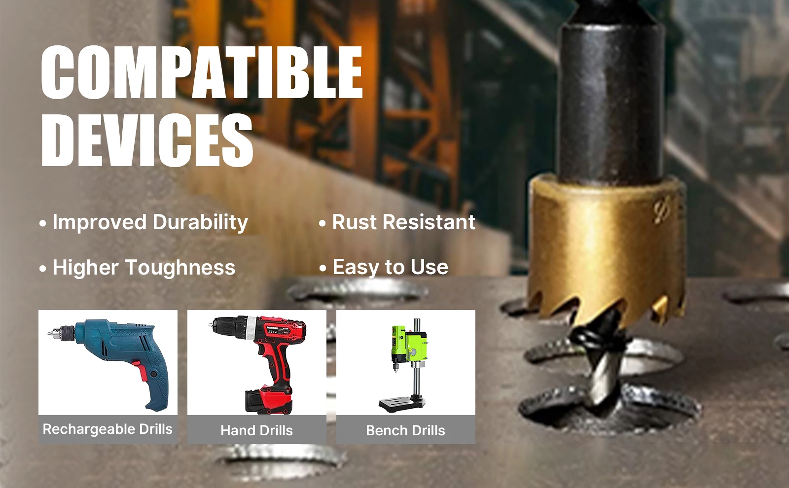 12-100mm HSS Titanium Coated Hole Saw Drill Bit For Stainless Aluminum Alloy Metal With Pilot Drill High Speed Steel Drill Bits