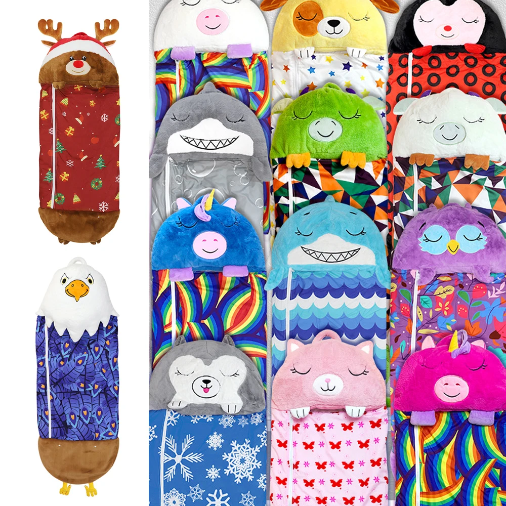 Christmas gift Children\'s sleeping bag cartoon animal sleeping bag children sandwich cotton anti-kicking sleeping bag Small size