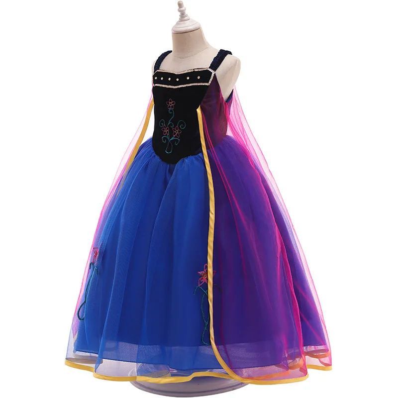 Kids Frozen Dress Up Little Girl Anna Party 3 4 5 6 7 8 9 10 11 12 Years Costume Childrens Princess Dance Luxury Costume