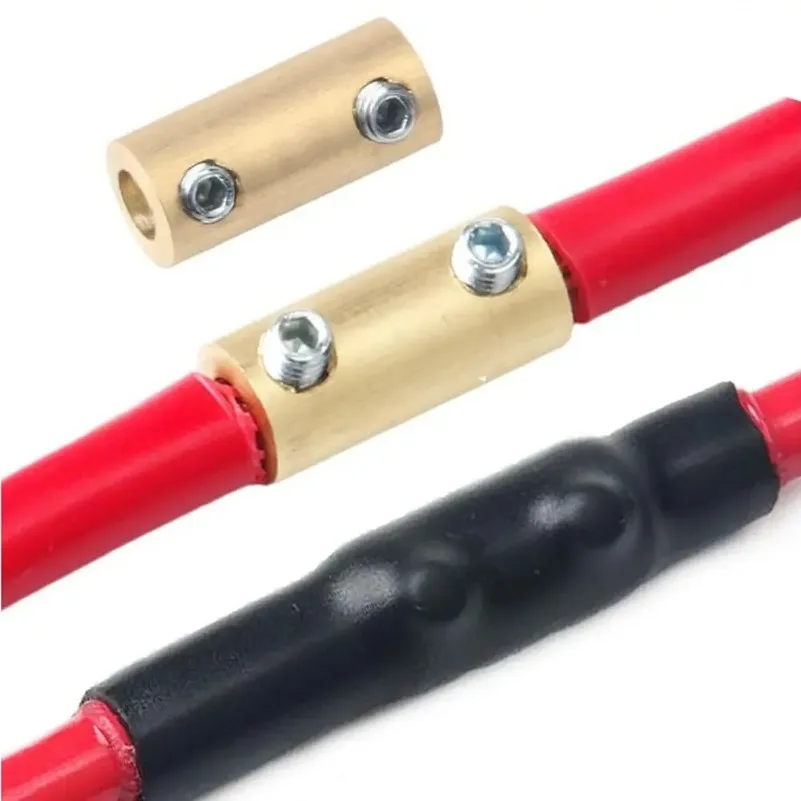 10Pcs Brass Terminal Block with Heat Shrink Tubing 60/80A 1 In 1 Out High Power Splitter Quick Wire Connector terminal eletrico