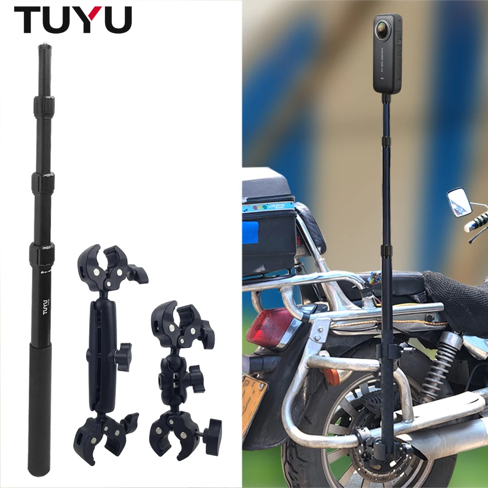 Insta360 One X2 X3 Motorcycle Bicycle Panoramic Selfie Stick Monopod Mount Handlebar Bracket For GoPro Max Hero 11 10 Accessory