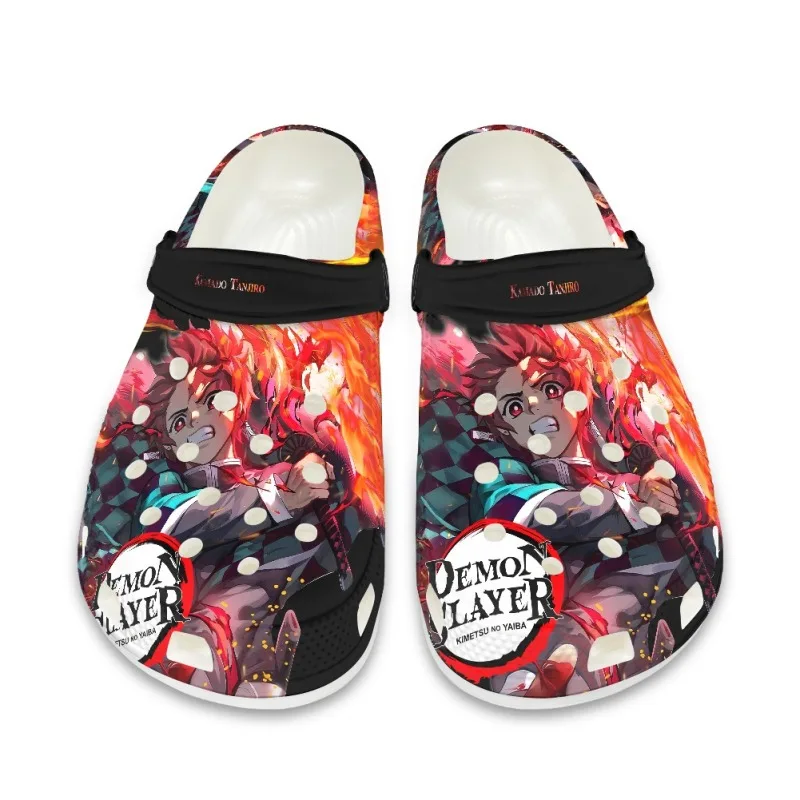 شيطان القاتل لانهائي مدينة الصنادل المراهقين أحذية ماء Kimetsu No Yaiba المنزل حديقة قباقيب حذاء مخصص ثقب الشاطئ النعال للجنسين #1