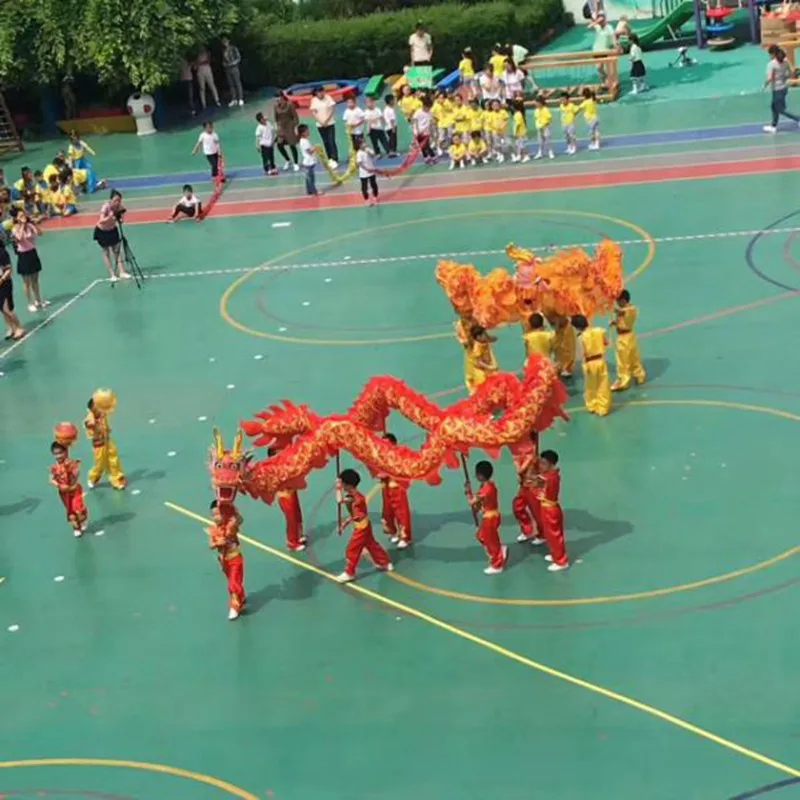 Dança do dragão de seda para crianças, evento do partido chinês, desfile de carnaval, palco folclórico, crianças, tamanho 6, 3,1 m, primavera